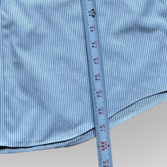 Brooks Brothers Men's 17 4/5 Regent Blue White Stripes Long Sleeve Button Down - Picture 4 of 9